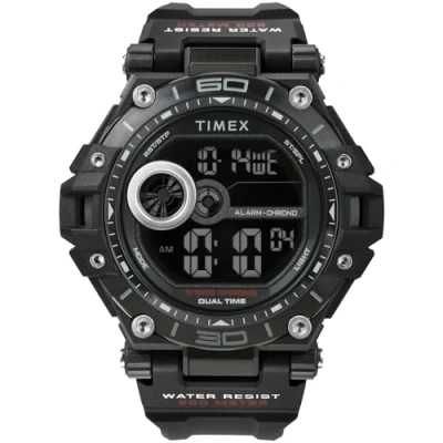 Imagen de Timex Sport Reloj de 52 mm para hombre, correa resina negra, esfera digital, caja negra TW5M63400