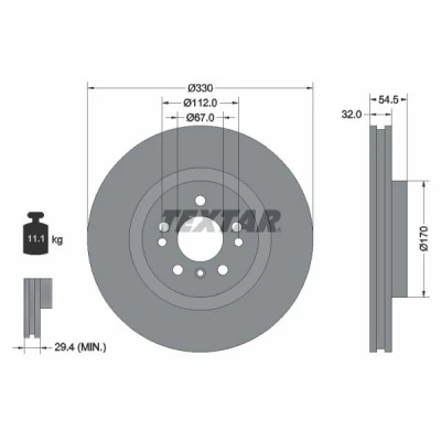 Imagen de TEXTAR PRO+ 92260405 Disco de freno MERCEDES BENZ: Clase ML, GLE SUV