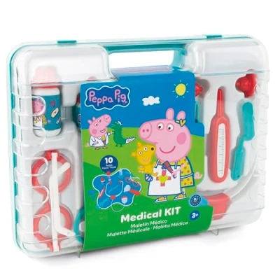Imagen de Chicos Peppa Pig Maletín Médico de Juguete, Juego imitación para niños portátil Practicar Sus Actividades preferidas en Cualquier Parte, , Multicolor, Incluye 10 Accesorios