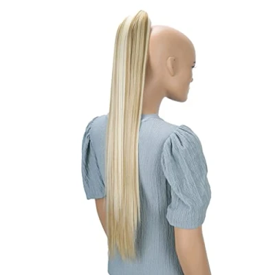 Imagen de CAISHA Postizo De 70 cm Trenza Cola Caballo Liso Extensiones Cabello Mezcla Rubios H166