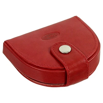 Imagen de Branco Leder Herren Schütter Kleingeldbörse Münzbörse Schüttbörse Geldbörse Geldbeutel Portemonnaie weiches Rindsleder, rojo, Breite ca. 6,5 cm Höhe Tiefe 2 cm, moderno