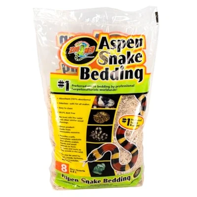 Imagen de Zoo Med Aspen Snake Reptile Litter, Natural Poplar Absorbente, No Tóxico, Inodoro, 8 L
