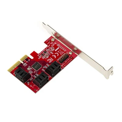 Imagen de Kalea INFORMATIQUE Tarjeta PCI Express PCIe 3.0 4X SATA 6 Puertos. Soporte de Puerto multiplicador para hasta 30 Discos Duros. UEFI. Chipset ASM1166