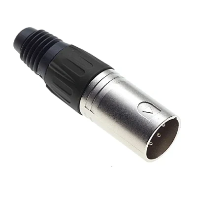 Imagen de Keple Enchufe XLR De 4 Polos, Negro Macho para Micrófono Audio DMX, Adaptador Mellado, Conector Construcción Metálica con Carcasa Plástico