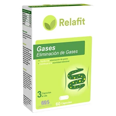 Imagen de gases 60 Cápsulas Suministro para 1 mes Ayuda a la expulsión de y flatulencias Relafit Laboratorios MS