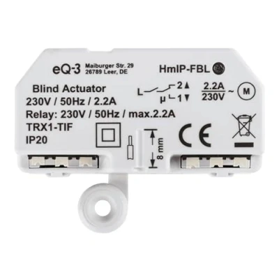 Imagen de Actuador de persianas Homematic IP Smart Home empotrado, control digital 1 persiana o exterior,control mediante aplicación,Alexa y Google Assistant,151398A0C HmIP FBL