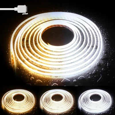 Imagen de PAUTIX Tira LED COB CCT 5M IP65 Impermeable Regulable Blanco Cálido Frío 2700K 6500K,640LED/m 24V CRI90 para Cocina Hogar Iluminación DIY(SOLO LED,Sin Fuente de Alimentación y Regulador)