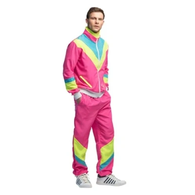 Imagen de Boland Disfraz para hombre, chándal de los 90, pantalón y chaqueta, traje Bad Taste carnaval, fiesta temática JGA