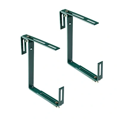 Imagen de soporte para caja de flores Xclou sin taladrar, balcón, gancho y soporte, verde, 19 x 5 17 cm