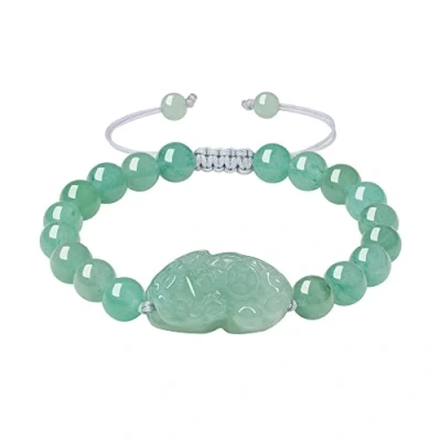 Imagen de COAI Pulsera de Aventurina Verde Piedra Natural Semipreciosa con Amuleto Pixiu Buena Suerte y Protección