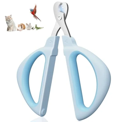 Imagen de Euqvunn Cortauñas Gato, Profesional Corta Uñas Gatitos con Seguro Posicionamiento Orificio, Tijeras Gatos Adecuado para Gatitos, Conejos, Cobayas, Cachorros y Animales Pequeños (Azul)
