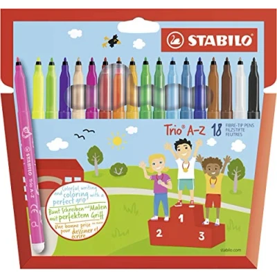 Imagen de Rotulador escolar STABILO Trio AZ Estuche de 18 colores