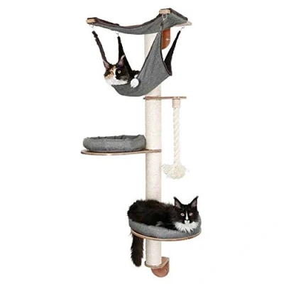 Imagen de Kerbl Dolomit Tofana Pro Árbol para Gatos de Pared, 140 x 75 cm, Color Gris