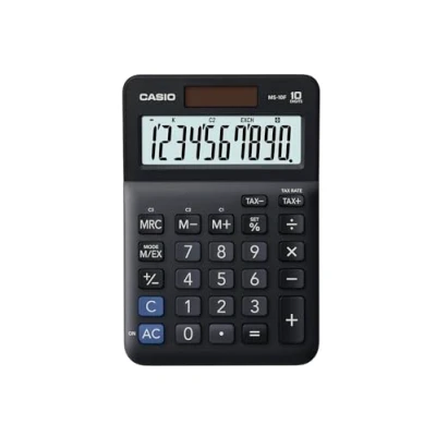 Imagen de Casio MS 10F Calculadora de Escritorio, 10,1 x 2,7 14,8 cm, Color Negro