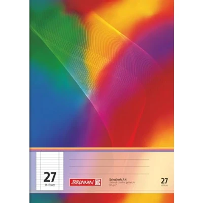 Imagen de Brunnen 104492702 Cuaderno escolar A4 (16 hojas, forrado, con bordes, regla 27)