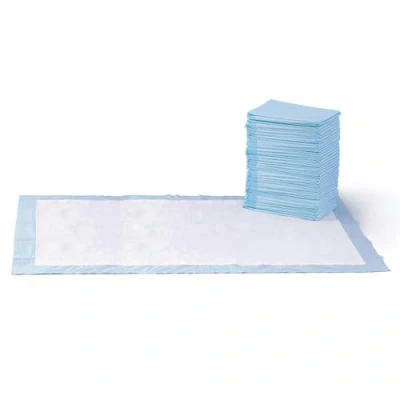 Imagen de Amazon Basics Almohadillas de adiestramiento perros y cachorros, diseño 5 capas a prueba fugas con superficie secado rápido, Gigante (40 unidades), Azul
