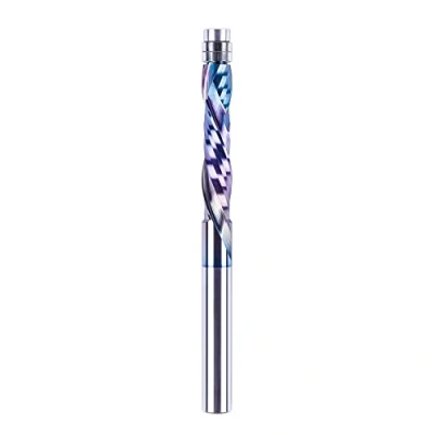 Imagen de SpeTool Up&amp;Down Fresa Copiadora Compresión 8mm de Diámetro del Vástago Fresas Enrasar 40mm Longitud Corte Revestimiento SPE X Espiral a Ras Doble Rodamiento Bolas para Madera