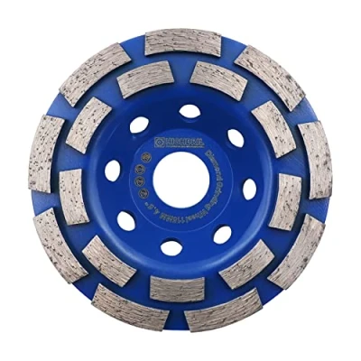 Imagen de HIGHDRIL Muela de Copa Diamante 115mm Doble Fila Disco Molienda para Lijar y Pulir Hormigón Mampostería Granito Mármol Piedra Natural