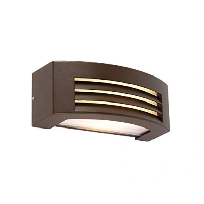 Imagen de Qazqa Aplique moderno óxido IP44 HURRICANE 1 Aluminio/Plástico Rectangular Adecuado para LED Max. x 40 Watt
