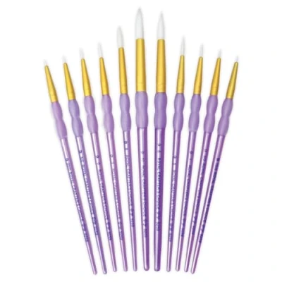 Imagen de Royal &amp; Langnickel RCC 305 Set de brochas redondeadas taklon blanco, 11 piezas