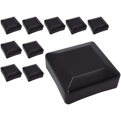 Imagen de SKIR&#039;CO (10 piezas) Tapas para Postes de Valla, Cuadradas 70 x mm Negras Plástico Color Negro RAL 9005