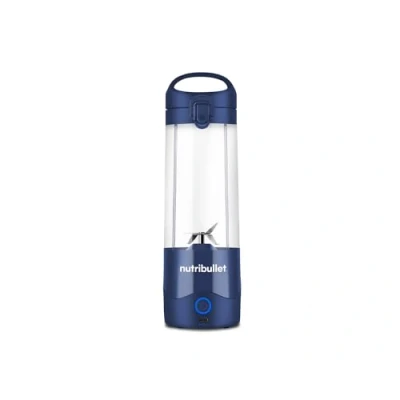 Imagen de nutribullet Batidora portátil en azul marino, potente hoja extractora, taza de 475 ml, tapa para llevar, cable carga USB C y guía del usuario (idioma español no garantizado), ofrece más 15
