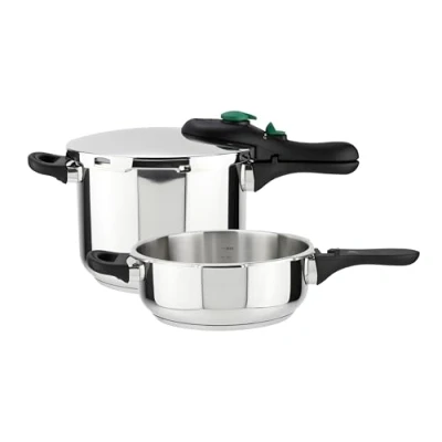 Imagen de Olla a presión Magefesa Dynamic Trio, Acero inoxidable, 3 + 6 Litros