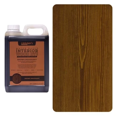 Imagen de Littlefair&#039;s Tinte para Madera 2.5ltr Acabado Premium, Fácil de Usar y Limpiar Basado en Agua, Seguro Ecológico Disponible Muchos Colores Color: Caoba Marrón