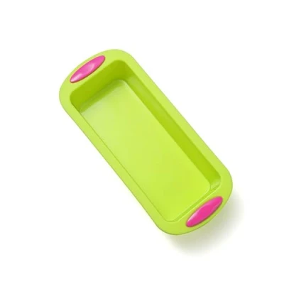 Imagen de SNSYGN molde de silicona para pan antiadherente, silicona, tartas, rectangular, sin bpa, moldes pasteles y panes (verde, 27,8 x 12 6,5 cm)