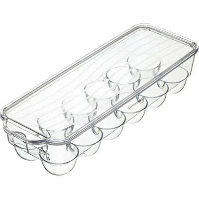 Imagen de KitchenCraft Portahuevos, Almacenamiento de Huevos Plástico Seguro en el Frigorífico, Huevera con Tapa, 32.5 x 11.5cm (13&quot; 4.5&quot;), Transparente
