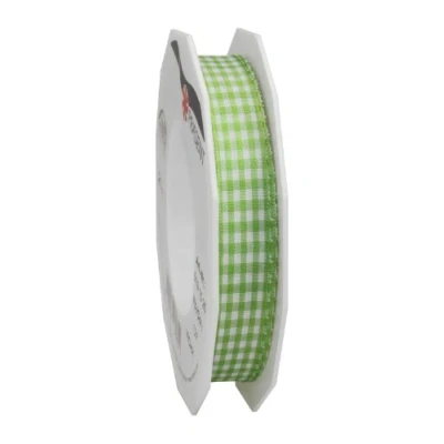 Imagen de Präsent Cinta con Alambre, Poliéster, Verde Menta, Blanco, 15mm 20m, 20