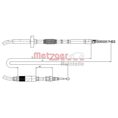 Imagen de METZGER 10.7531 Cable de Freno Mano Atrás izquierda, derecha, derecha 1812/1640 Discos COFLE AUDI: A4 B5 Berlina
