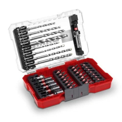 Imagen de Einhell M Case Juego de 39 accesorios resistentes a los impactos (brocas 25 mm, brocas metal, universales, soporte 60 llave vaso, avellanador, incluye caja