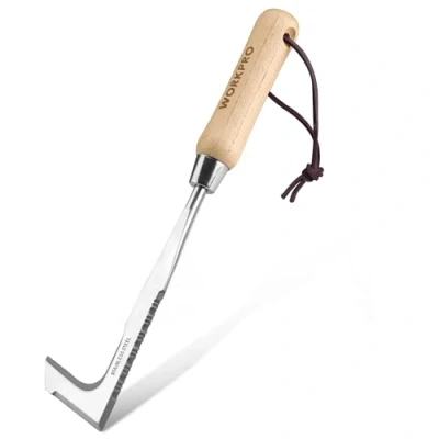 Imagen de WORKPRO Herramientas de Deshierbe, 30 cm Extractor Malas Hierbas y Grietas, Desherbador Manual con Mango Madera Filo Dentado, Azadillas para Jardinería