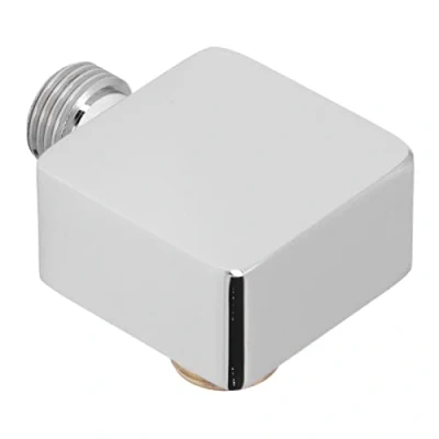 Imagen de Codo de Suministro Pared Cromado, Conector Manguera Ducha Cuadrado G1/2&quot;, Salida Agua Unión Montaje en para Mano