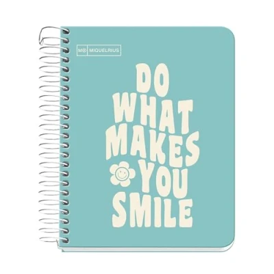 Imagen de Miquelrius Cuaderno A6, Notebook mensajes, 1 banda de color, 100 Hojas 90 g/m², Cuadrícula 5 mm, Sin taladros, Cubierta cartón duro, Color celeste