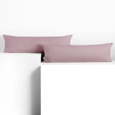 Imagen de DecoKing 2 Fundas de Almohada 20 x 145 cm, Jersey algodón, con Cremallera, Color ámbar