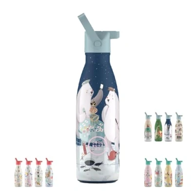 Imagen de Cool Bottles Botella Térmica Infantil de Agua Acero Inoxidable 350 ml Polar Bears Bebidas Frías 36 Horas y Calientes 18 Acabado con Pintura en Relieve Sin BPA