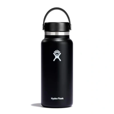 Imagen de Hydro Flask Wide Mouth Botella de Agua 946 ml (32 oz) Acero Inoxidable con Aislamiento al Vacío y Tapa a Prueba Fugas Revestimiento en Polvo Black