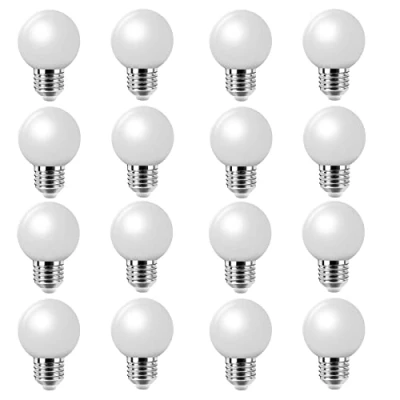 Imagen de jiotouhu Bombilla LED, forma de bola golf, E27, casquillo roscado, 2 W, blanco cálido, paquete 16