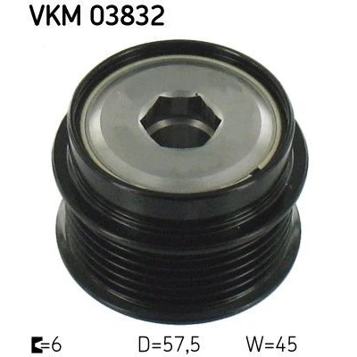 Imagen de SKF VKM 03832 Rueda Libre Alternador 45 JEEP: Cherokee III, WRANGLER 3