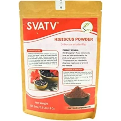 Imagen de SVATV Polvo De Hibisco Sabdariffa Rosa Sinensis Natural Para El Cabello Y La Piel Previene Problemas Minimiza Los Poros 227 Gramos