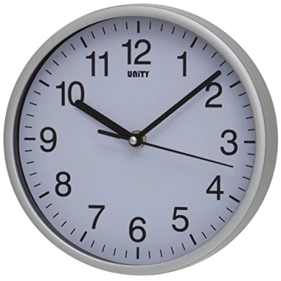 Imagen de Reloj de Pared Unity, Radcliffe, Barrido silencioso, Moderno, Plateado, 20 cm