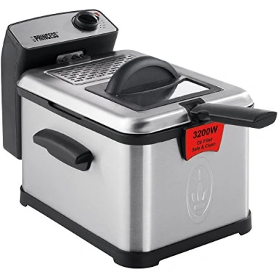 Imagen de Princess 183001 Freidora Superior, Zona fría y filtro de seguridad, 3200 W, 3 litros, Acero inoxidable, Negro (01.183001.01.050)