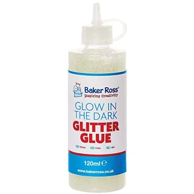 Imagen de Baker Ross FX132 Pegamento con Purpurina que Brillan en la Oscuridad Botella de pegamento, Artículos Hobby