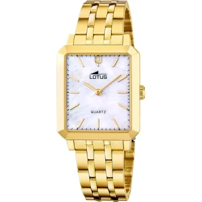 Imagen de LOTUS Reloj Mujer 18982/1 Square Series Caja de Acero Inoxidable 316l Dorado Correa