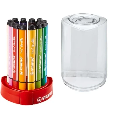 Imagen de Rotulador triangular con punta de fibra amortiguada STABILO Trio Scribbi Estuche 12 colores