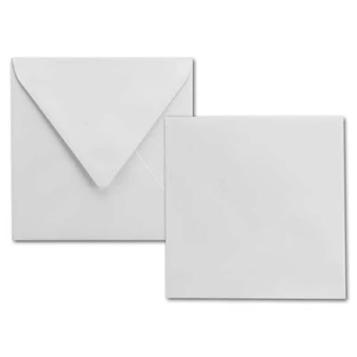 Imagen de 100 sobres cuadrados de color blanco brillante (blanco), g/m², 15 x cm, ideales para tarjetas felicitación y invitación. Marca: NEUSER PAPIER