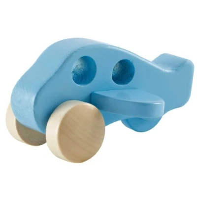 Imagen de Hape Mini Avión de Madera Juguete Clásico Propulsión Manual Ideal para Manos Pequeñas 12+ Meses
