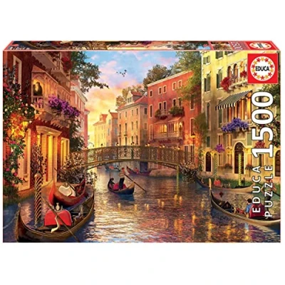 Imagen de Educa Zonsondergang IN VENETIË 1500 Puzle para niños, Talla: One Size, Multi coloured